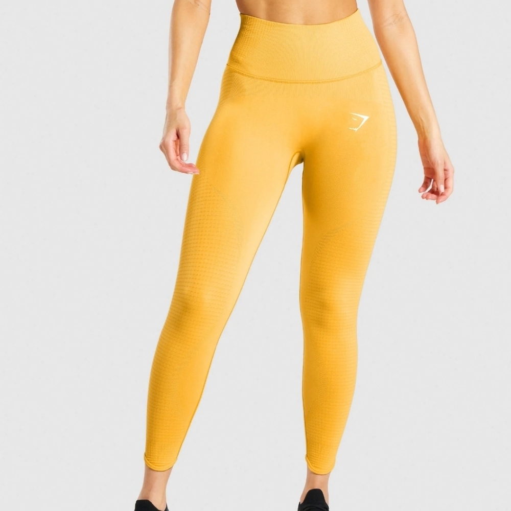Gymshark Vital Seamless Leggings 2.0 In Marl Yellow Size XL